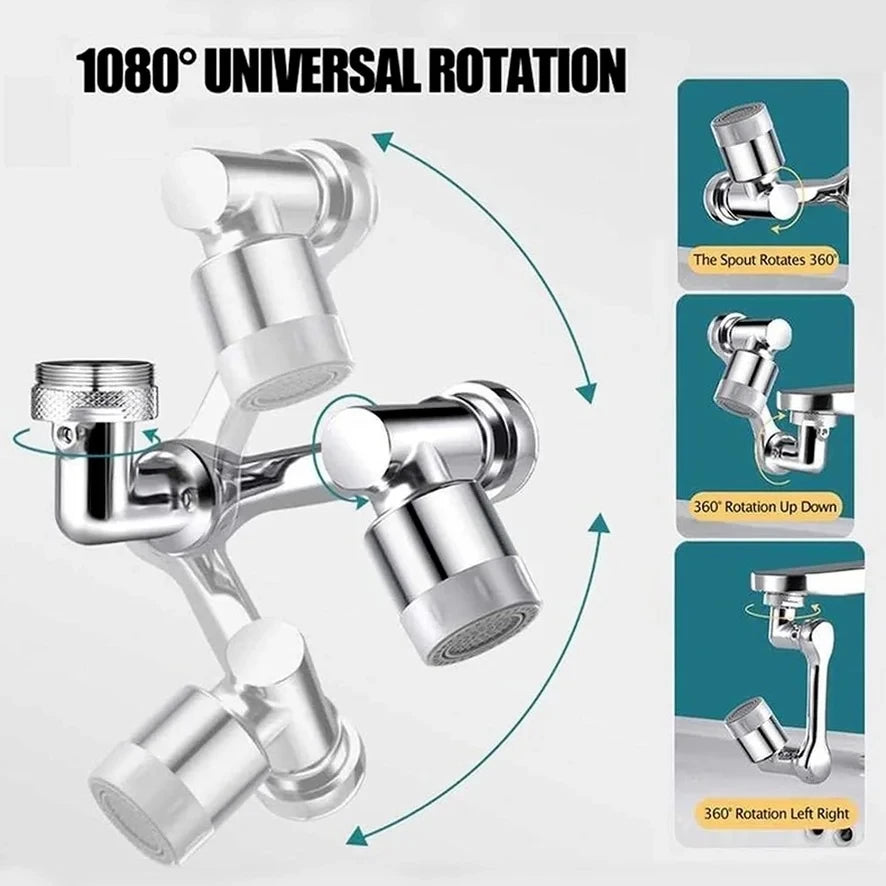 Extension de buse de robinet d'eau en acier inoxydable, pulvérisateur universel, aérateur HOmall, 2 modes de pulvérisation, 1080 °