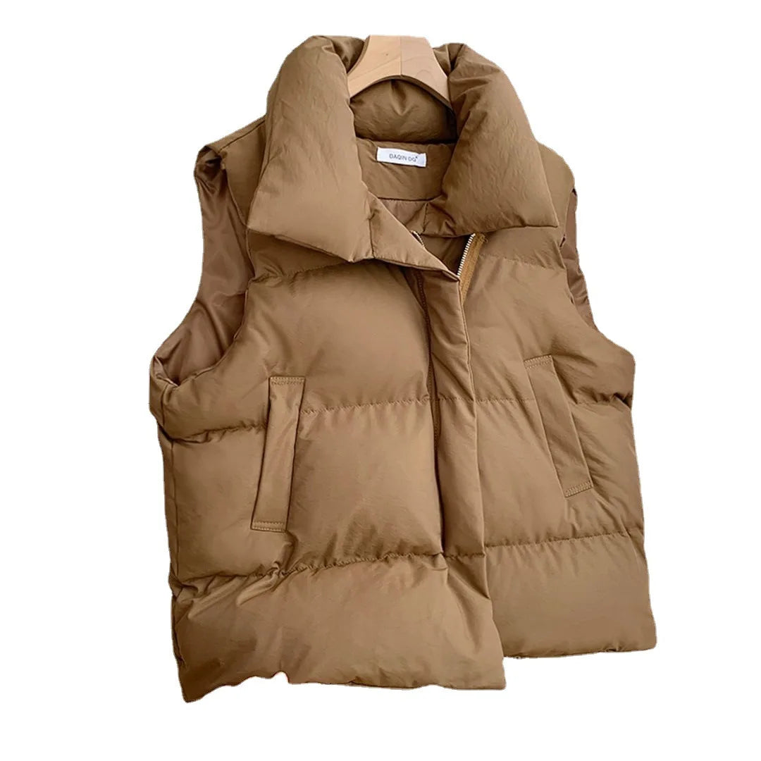 Gilets en duvet à col montant pour femmes, vestes d'hiver élégantes, ceinture décontractée, automne, nouveau, 2024