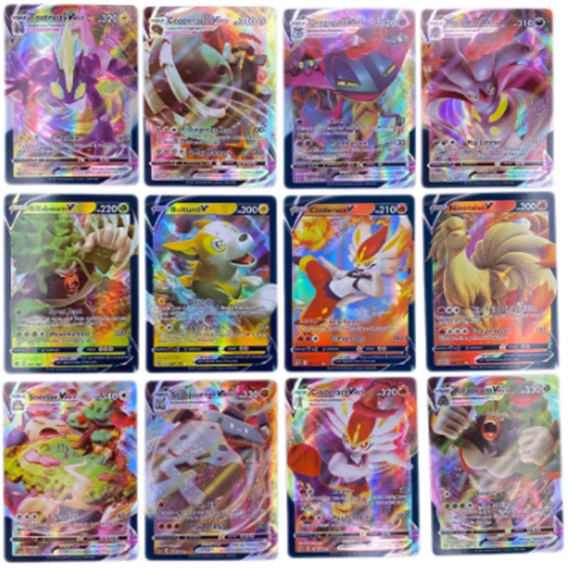 Cartes Pokémon Françaises, Espagnol, Français, Anglais, Allemand, poumons, 300 G x 300 V Max VMAX 300, 5-100 Pcs