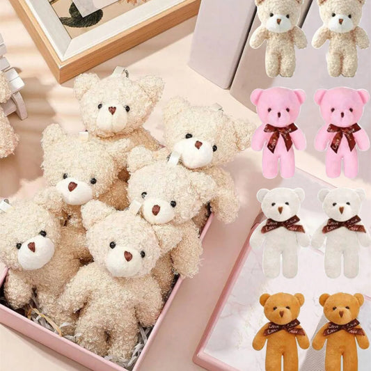 Mini ours en peluche de dessin animé mignon pour fille, fournitures de faveurs de fête d'anniversaire et de mariage, accessoire de bricolage, cadeau de beurre, 10 pièces