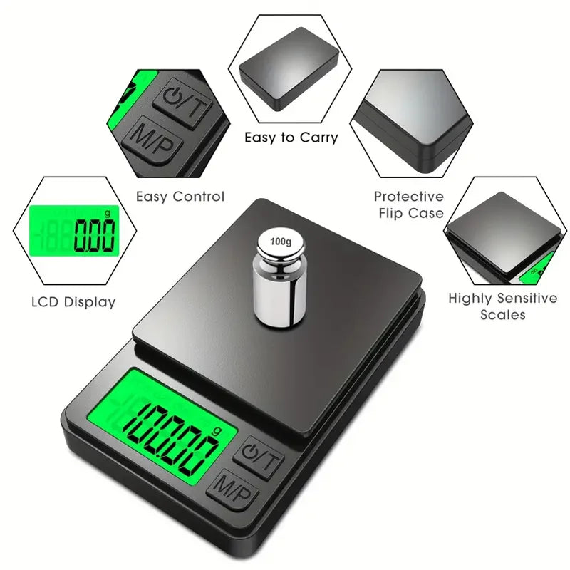 Mini balance de poche de précision avec écran LCD rétro4.2, balance numérique pour grammes, aliments, bijoux, onces, céréales, voyage, 1000g x 0.1g