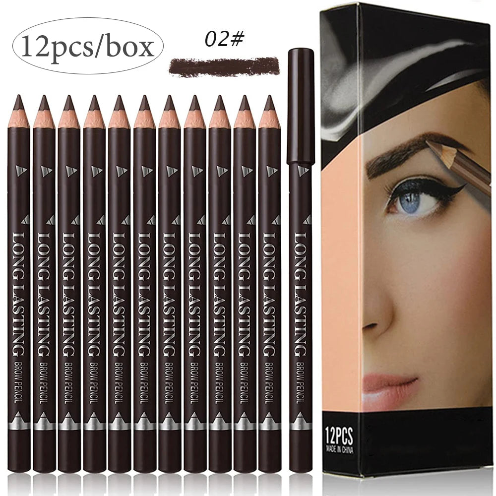 Crayon à Sourcils Imperméable Professionnel pour Femme, Stylo de Maquillage pour les Yeux, Document Facile, Naturel, Noir, Marron, Cosmétique, Outil de miles EyebloggTool, 6/12 Pièces