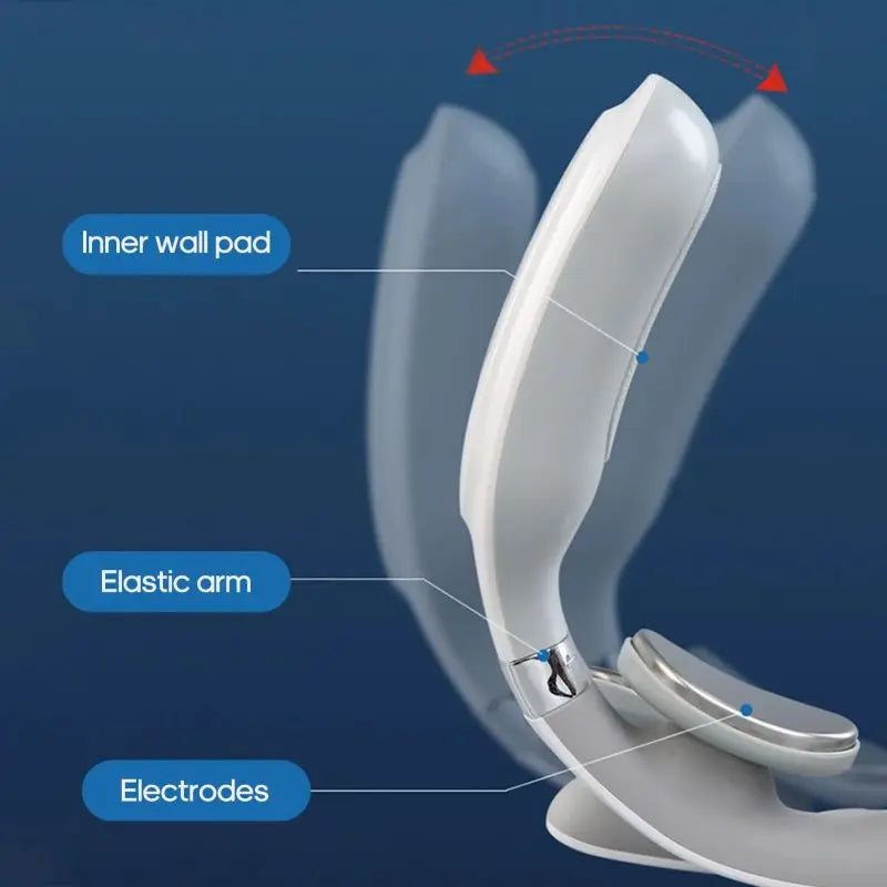 Ohio eur cervical intelligent à 4 têtes, réglage de la force, chargement USB, chauffage vocal, soins du cou, blanc