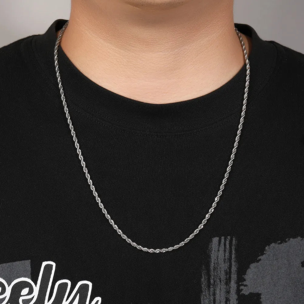 3MM Stainless Steel Rope Chain Necklace