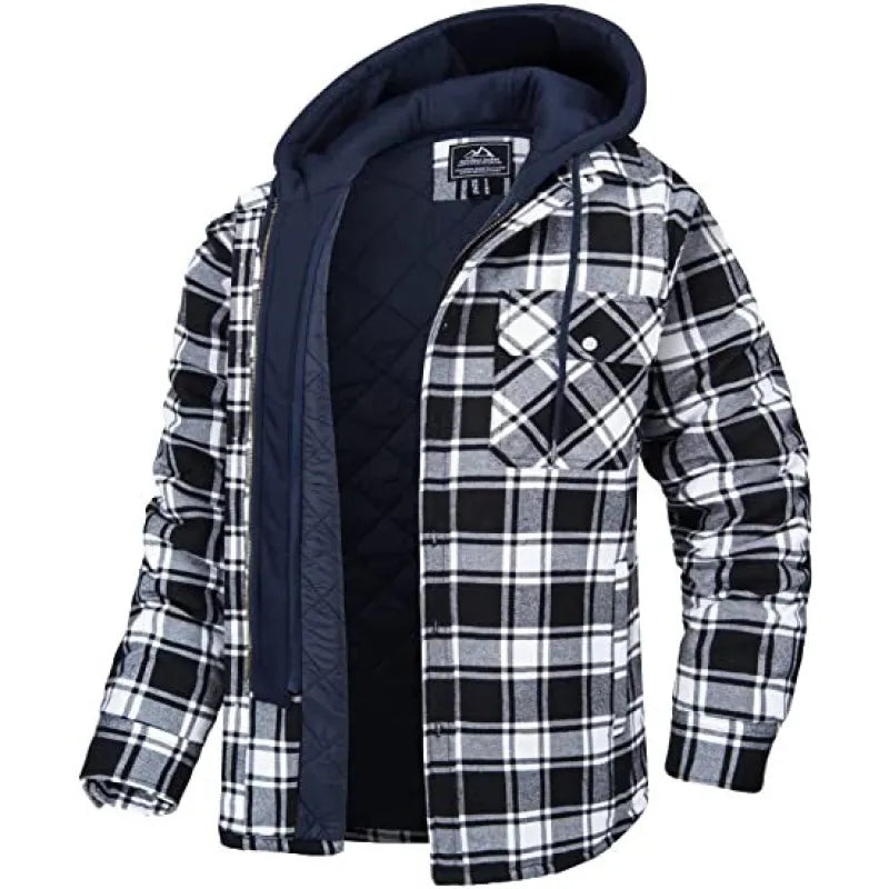 Men's Thick Padded Long Sleeves Loose Plaid