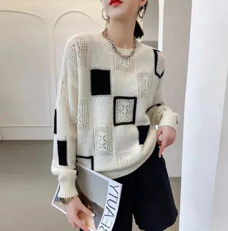 Women's Knitted Round Neck Long Sweater