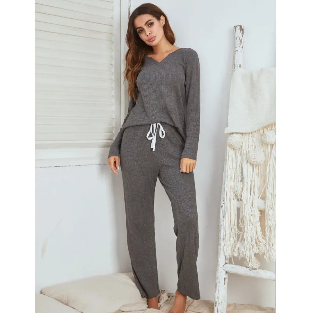 Ladies V-Neck Homewear Set