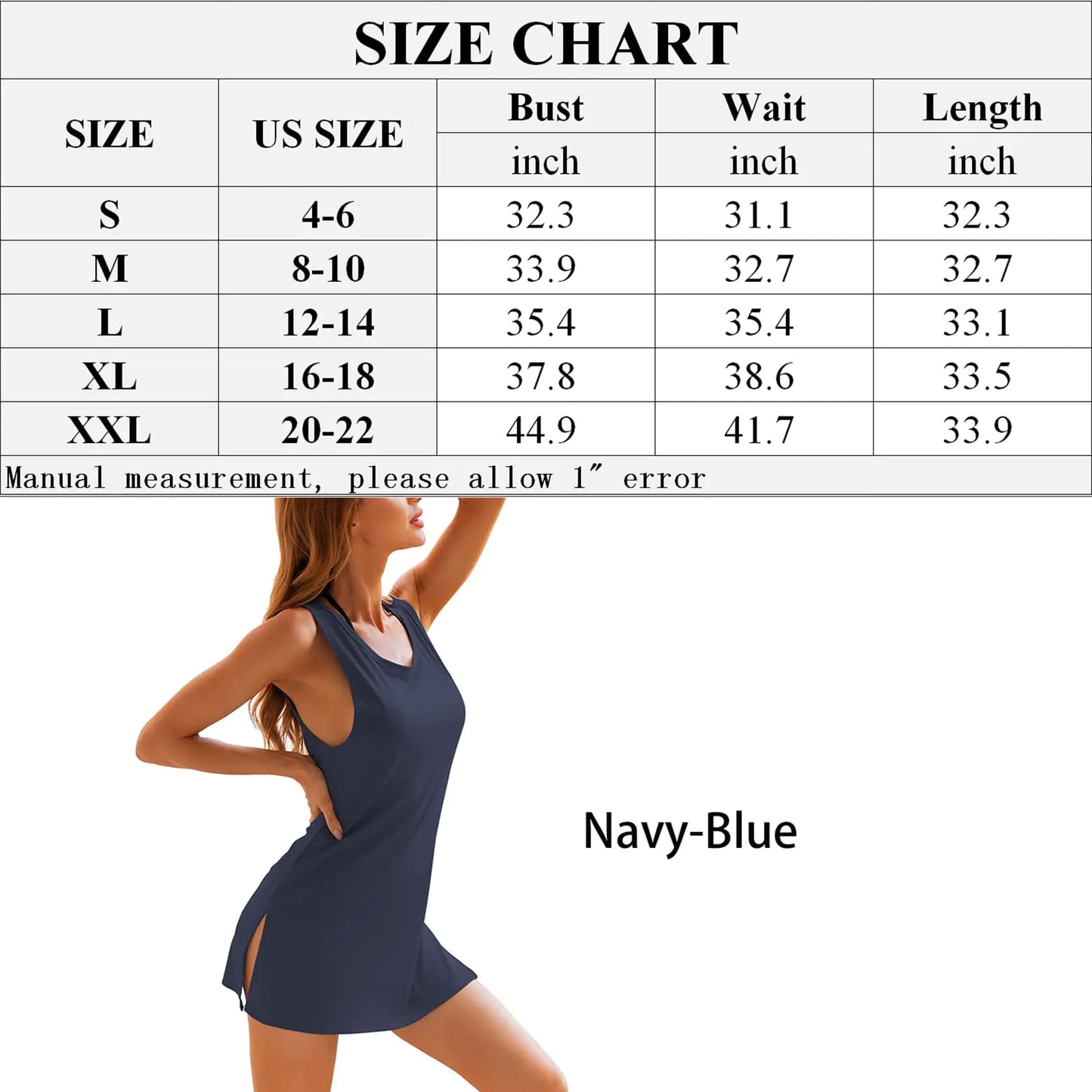 YYA Sexy Tank Nightgowns for Women Sleeveless Sleep Shirts Chemise Night Lingerie Dress S-XXL Navy Blue X-Large