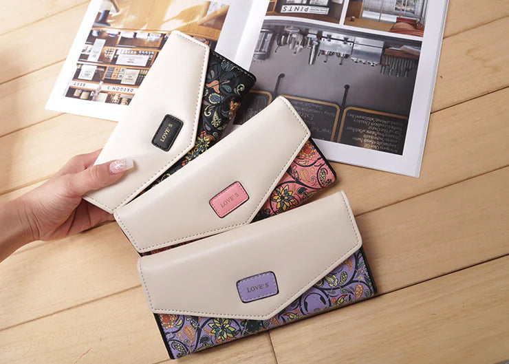 Fashion Women Leather Envelope Clutch Wallet Long Card Holder Purse Bag Handbag