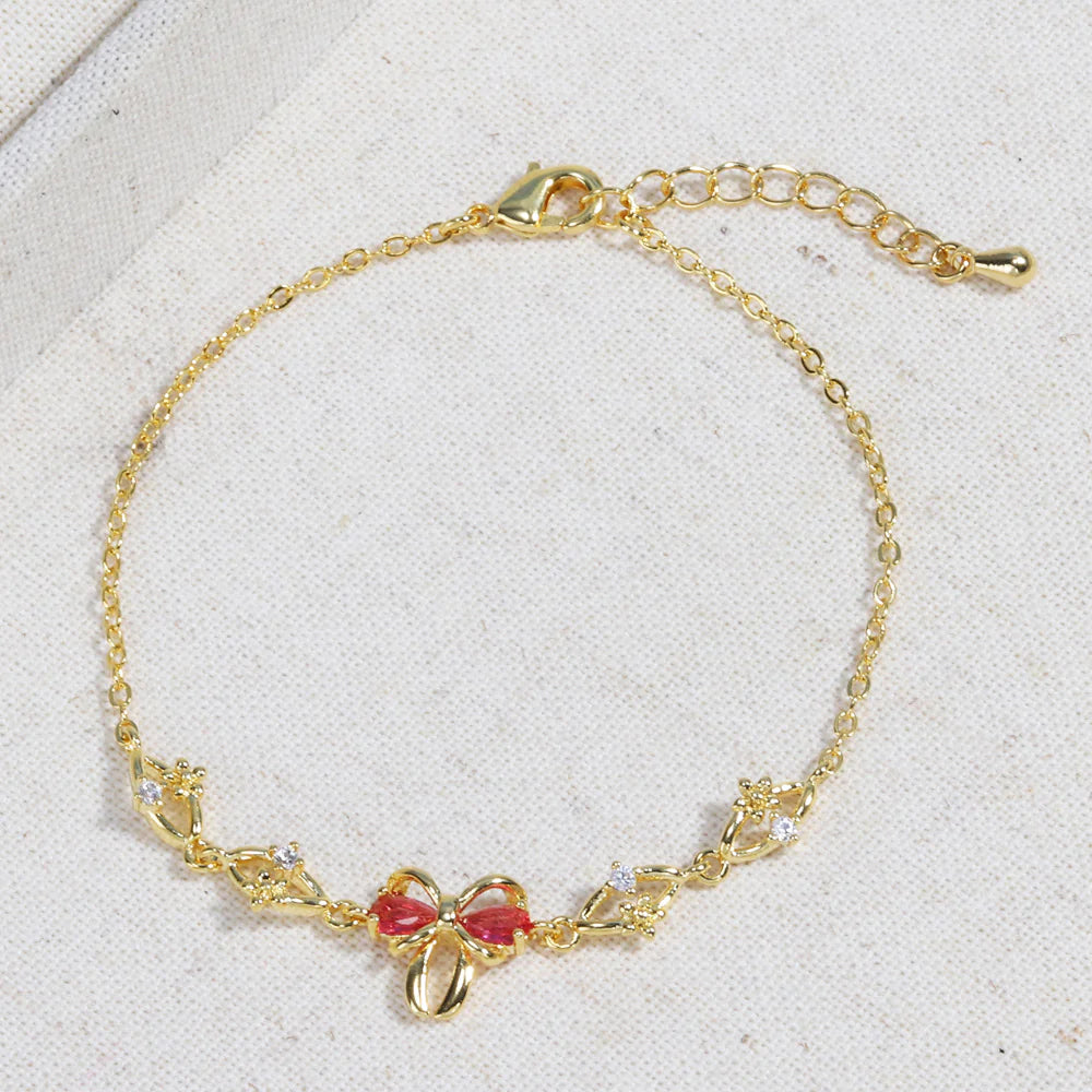 Bracelet Rhinestone Nœud Doux