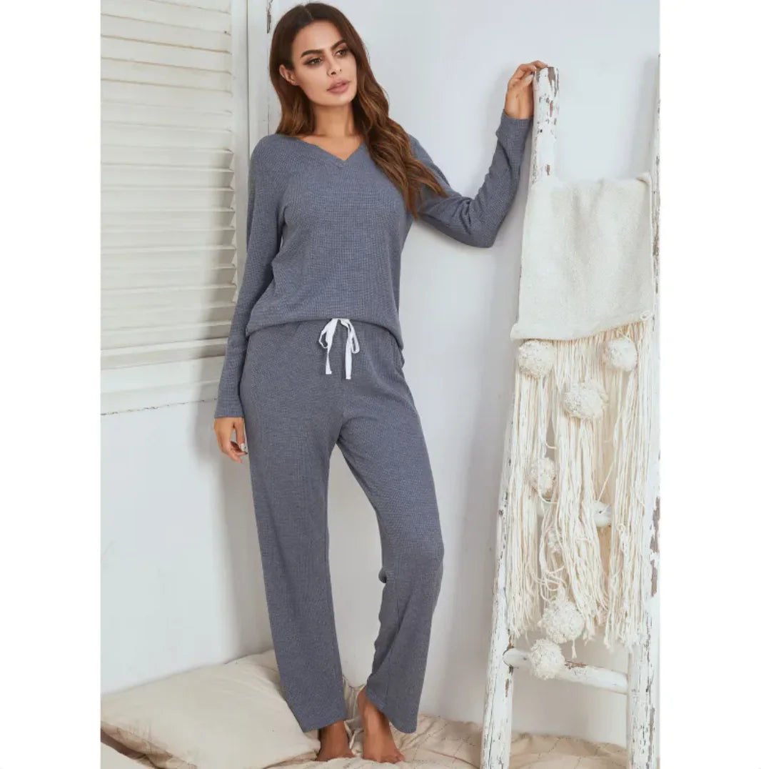 Ladies V-Neck Homewear Set