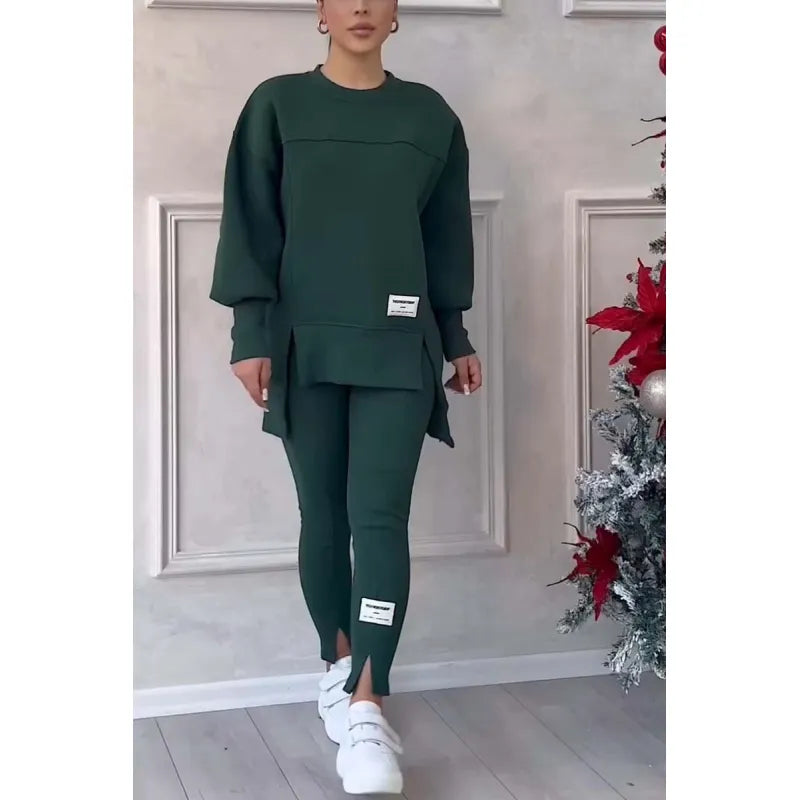 Ensemble Leggings et Pull Imprimé à Manches Longues pour Femme